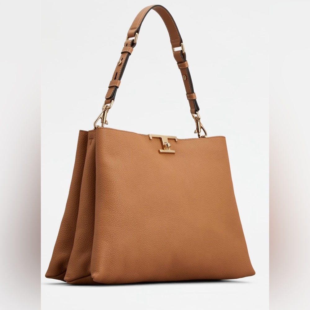 Tod's- 
T TIMELESS SHOULDER BAG IN LEATHER MEDIUM - BROWN